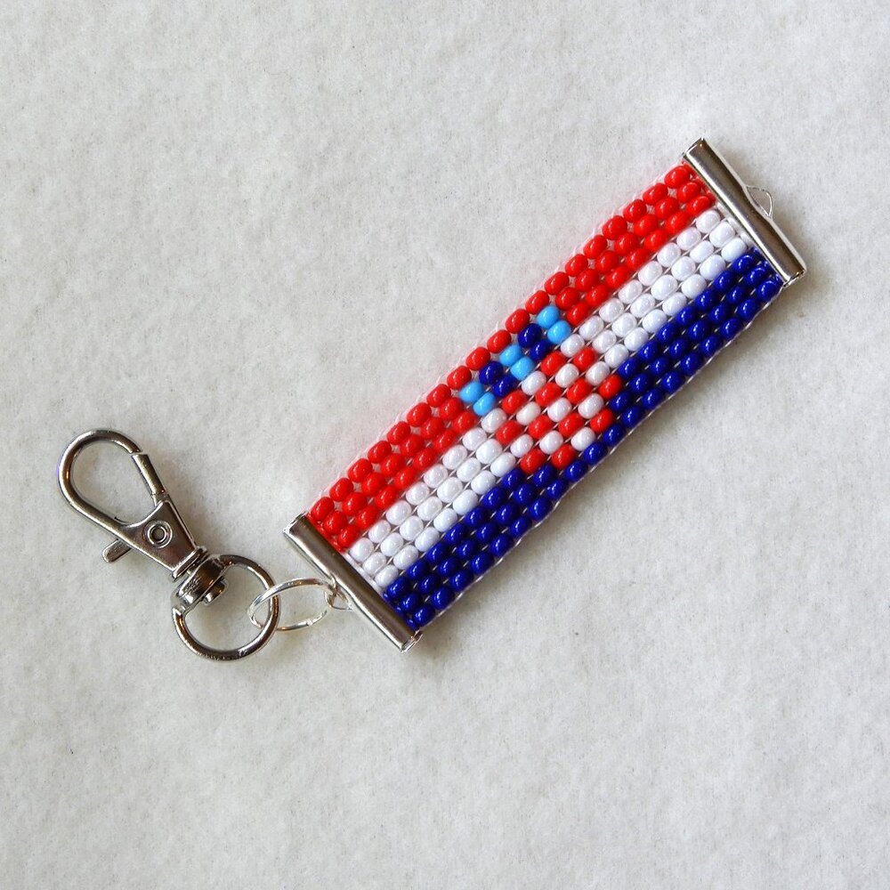 Croatia Croatian flag bead keychain, handmade